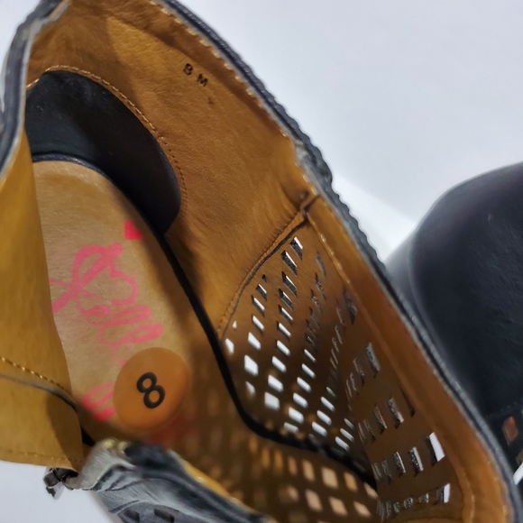 NWT JellyPop Terrence Caged Open Toe Ankle Boots 3" Heel Black Womens Size 8 - Picture 12 of 15